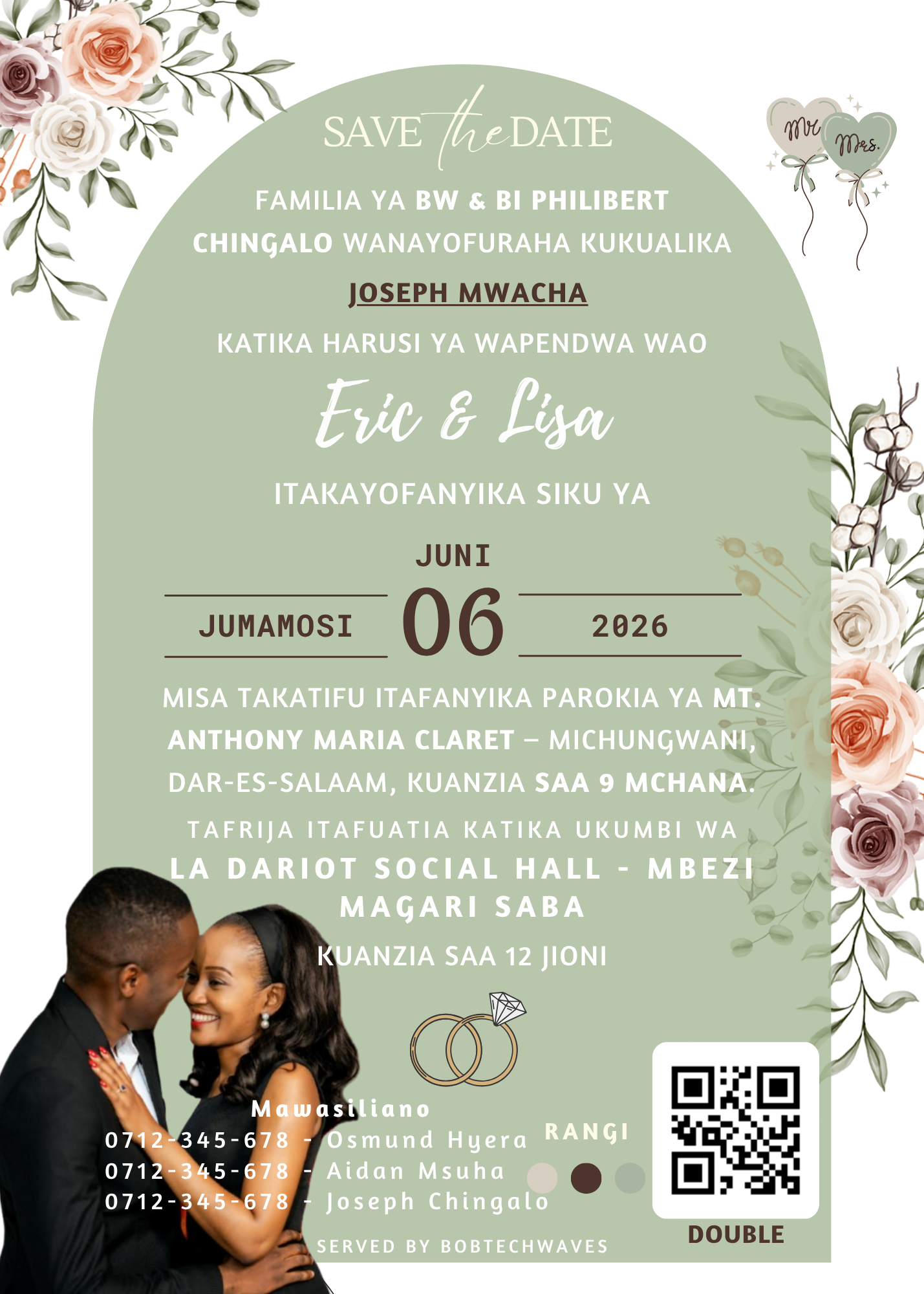 Eric & Lisa wedding invitation card