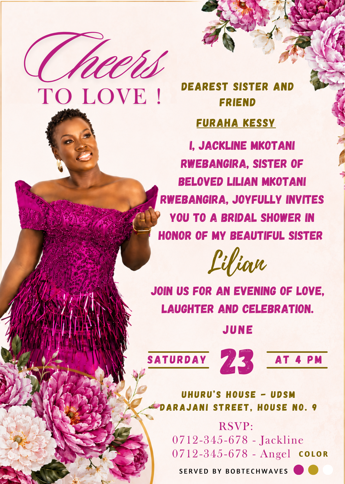 Lilian bridal shower invitation card
